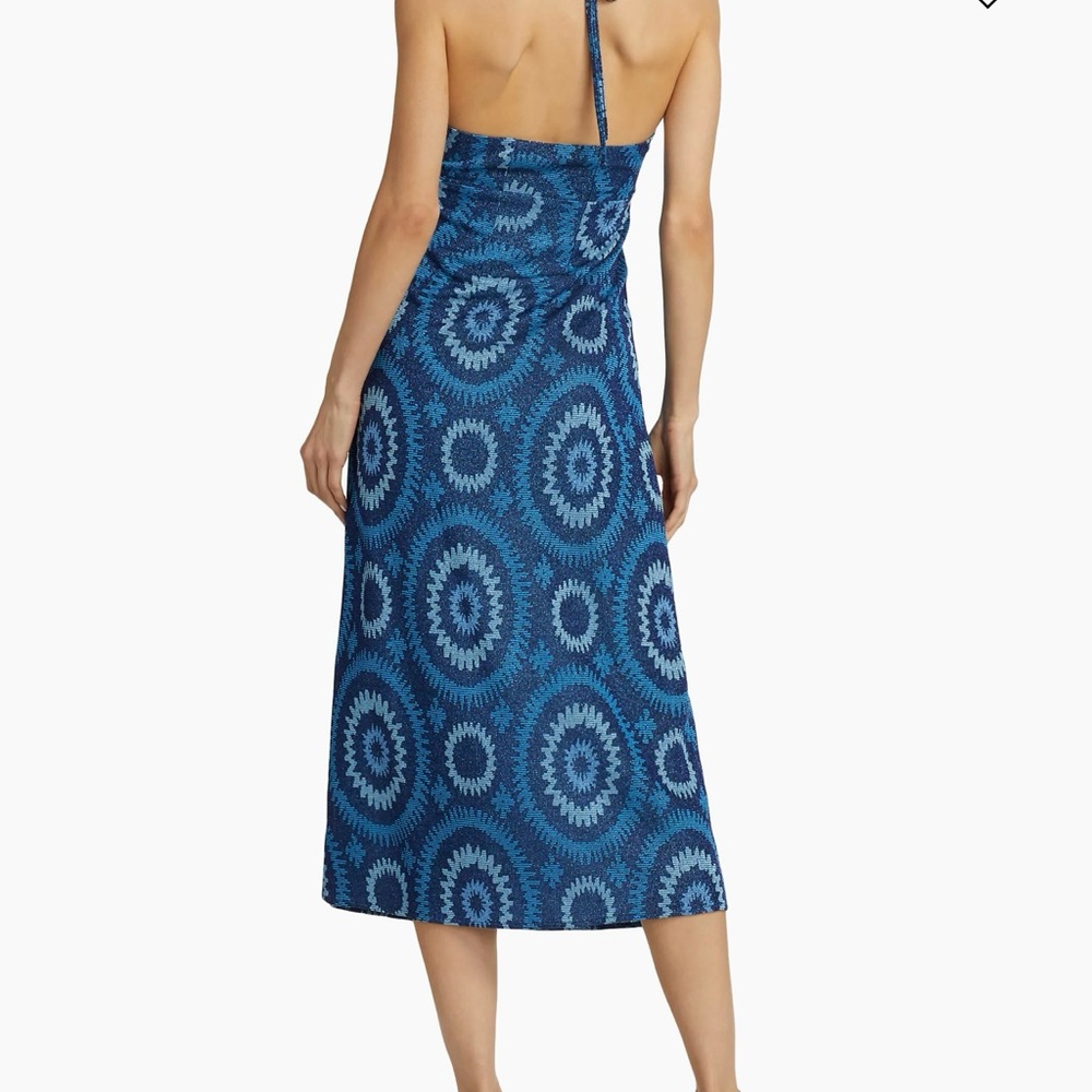 Blue Patterned Halter Dress - Picture 4 of 8